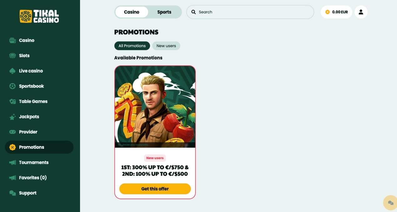 Tikal casino promotions
